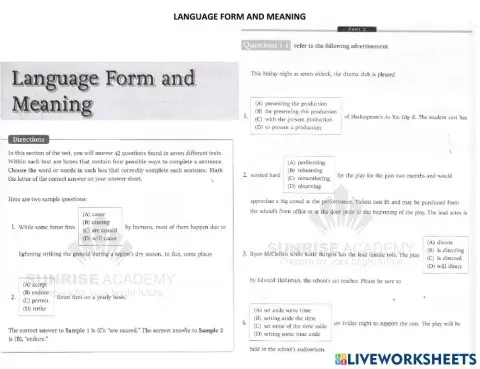 TOEFL Mock test Grammar