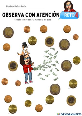 RETO 4 Diferenciar monedas