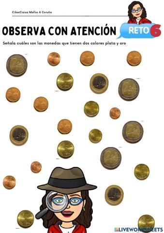 RETO 6 Diferenciar monedas