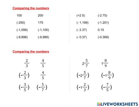 Rational numbers