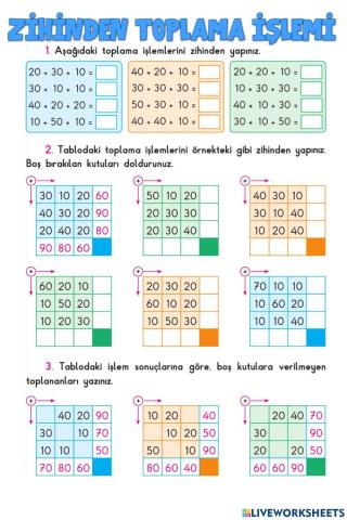 Zihinden Toplama İşlemi