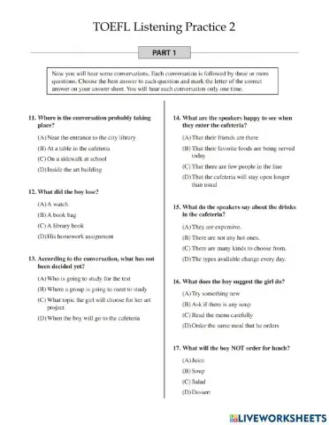 Grade 5 TOEFL Listening Practice 2