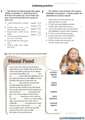 Listening food topic