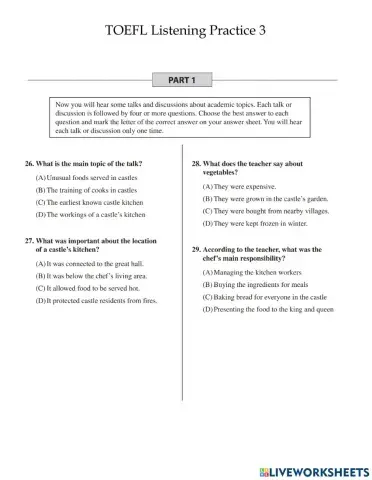 TOEFL Listening Practice 3