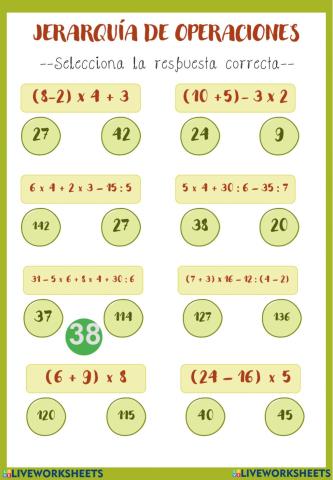 Operaciones combinadas