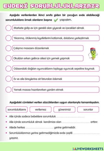 Evdeki Sorumluluklarımız