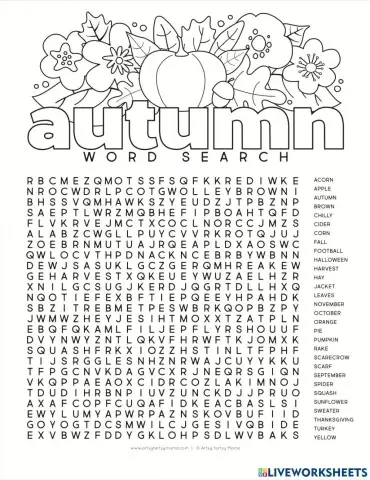 Autumn Wordsearch
