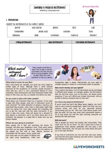 Choosing a musical instrument