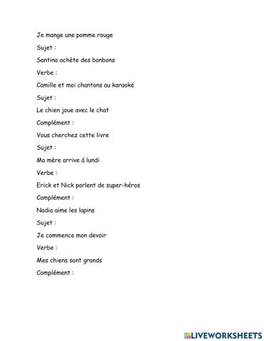 L-ordre des phrases au présent possitif