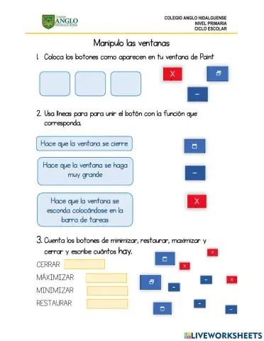 Maximizar, minimizar, restaurar, cerrar