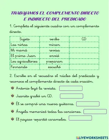 Complementos del predicado