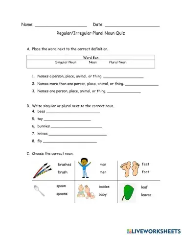 Regular-Irregular Plural Nouns