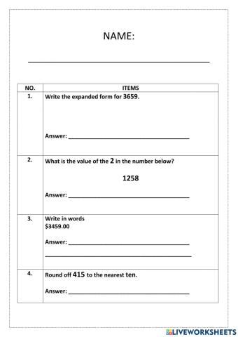 Mathematics Practice Test 3