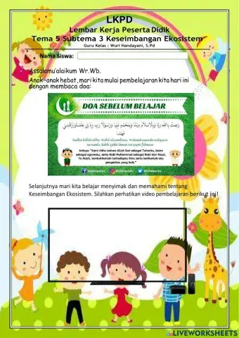 E-lkpd tema 5 subtema 3 keseimbangan ekosistem.