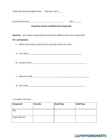 Ionic and Molecular Properties