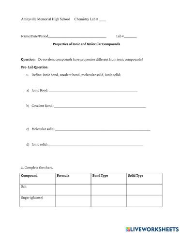 Ionic and Molecular Properties