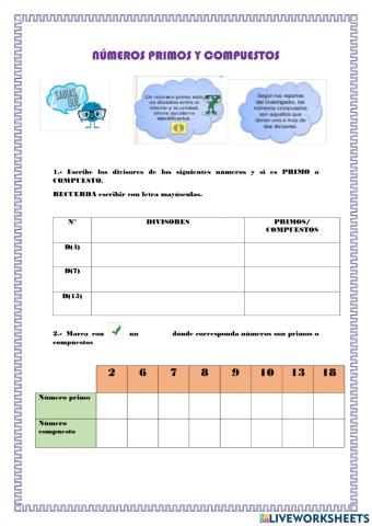 Números primos y compuestos