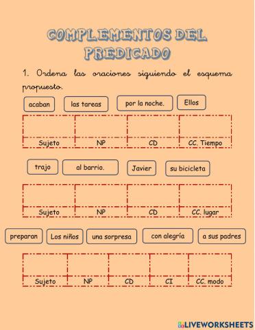 Complementos del predicado