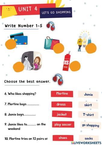 Unit  4 Let's go shoppoing