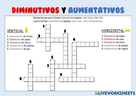 Diminutivos y aumentativos