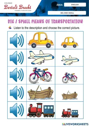 Medio de transporte grande y pequeño