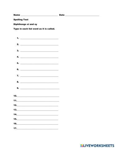 Diphthongs oi and oy