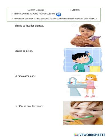 Unir  la frase con la imagen