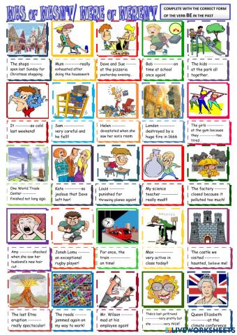 Verb be in past tense