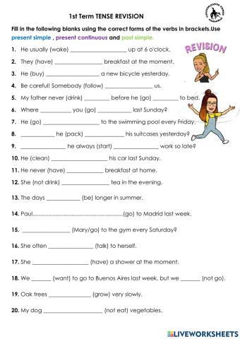 Present Simple, Continuous & Simple