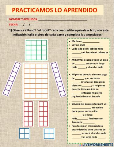 Area de cuadrado y rectangulo