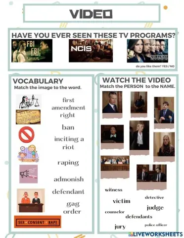 Las and order video worksheet