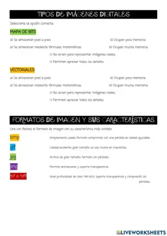 Tipos de imágenes y formatos