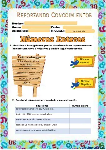 Reforzando conocimientos de números enteros