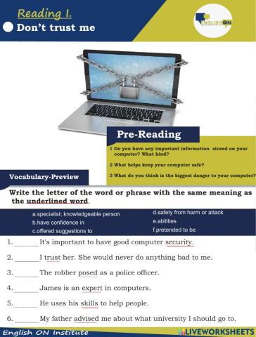 English ON reading I