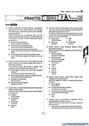 Kegravitian Fizik Tingkatan 4