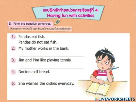 Negative Sentences (Grade 5)