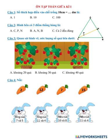 Kiểm tra Toán GKI