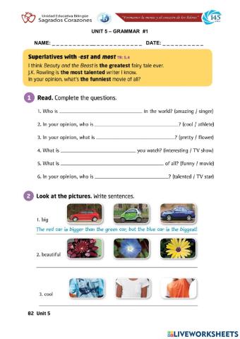 Superlatives Worksheet