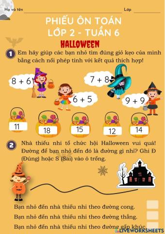 Toán lớp 2 - Tuần 6