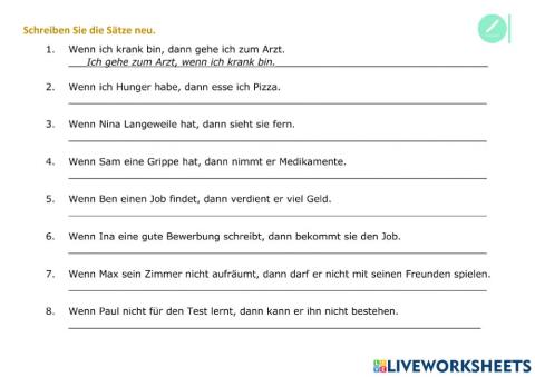 Wenn Sätze umformulieren