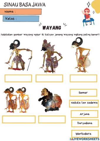 Soal Bahasa Jawa (Drag and Drop) - Wayang -