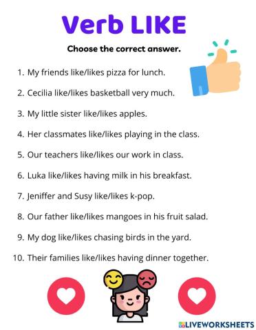 Verb like affirmative form