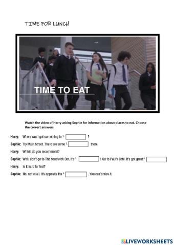 VIDEO - TIME FOR LUNCH