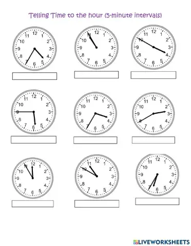 Maths Telling Time to the hour