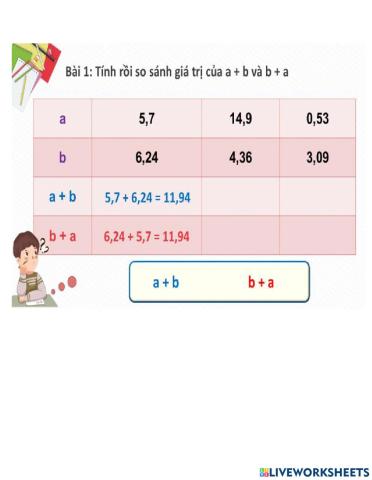 Toán bài 1 thứ năm t10