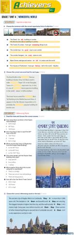 Grade 7 Unit 4 Wonderful World - Superlative Adjectives - Referencing Words