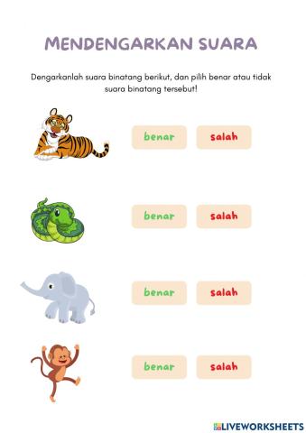 Mendengar suara binatang