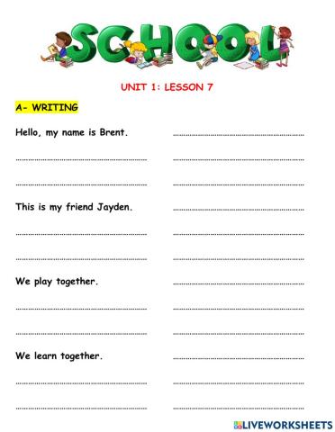 Hang Out Starter Unit 1 School Lesson 7