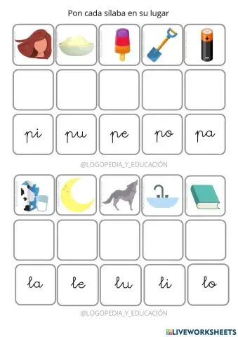 Lectura silábica: sílabas directas