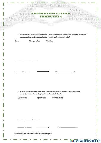 Problemas de proporcionalidad compuesta